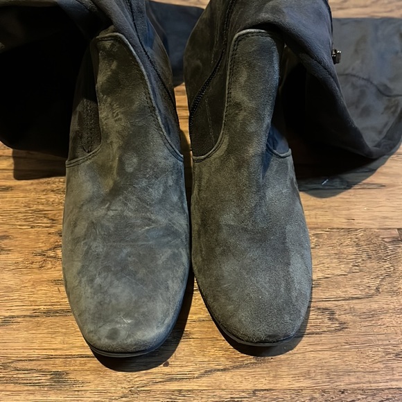 Sesta Meucci stretch knee length vegan suede chunky heel boots size 8M - Picture 7 of 10